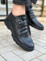 ⁦Demi boots  black en cuir véritable⁩ - الصورة ⁦4⁩