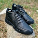 ⁦Demi boots  black en cuir véritable⁩ - الصورة ⁦3⁩